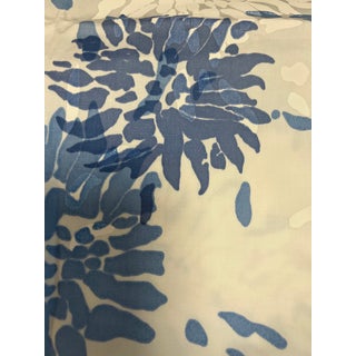D. Tiller Blue and White Floral Print Remnant Fabric For Sale