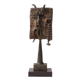 Brutalist Iron & Steel Sculpture Entitled "Reliquary" Signed Lindsey Decker For Sale