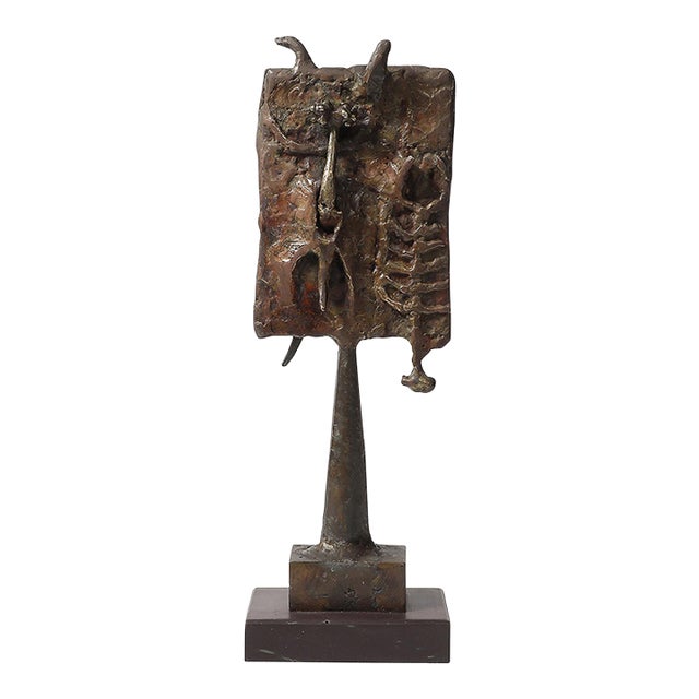 Brutalist Iron & Steel Sculpture Entitled "Reliquary" Signed Lindsey Decker For Sale