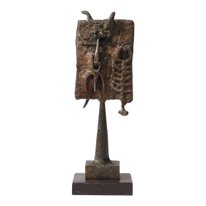 Brutalist Iron & Steel Sculpture Entitled "Reliquary" Signed Lindsey Decker
