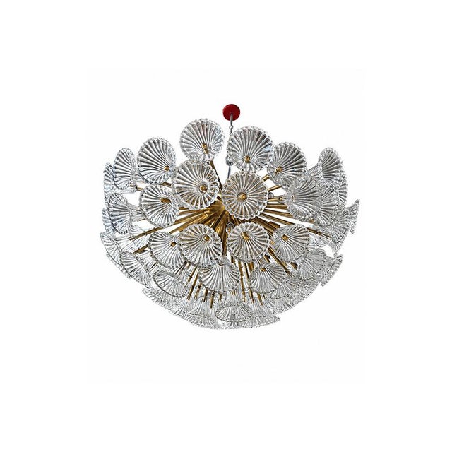 Vintage Glass and Gold-Plated Brass Ceiling Light, 1980s For Sale - Image 8 of 10