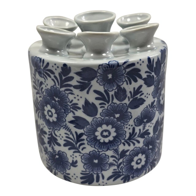 Vintage Heinen Delfts Blauw Tulip Vase For Sale