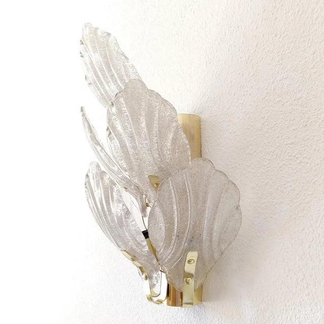 Mid-Century Modern Brass and Murano Glass Sconce, 1960s For Sale - Image 3 of 10