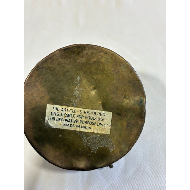 Vintage Indian Brass Cricket Box or Incense Burner With Pierced Lid For Sale - Image 9 of 9