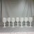 Elevate your tablescape with this stunning, highly collectible set of 7 vintage white opaline wine and water goblets...