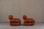 Mid-Century Modern Vintage Italian Club Chairs in Cognac Leatherette, Italy, 1970s, Set of 2 For Sale - Image 3 of 15