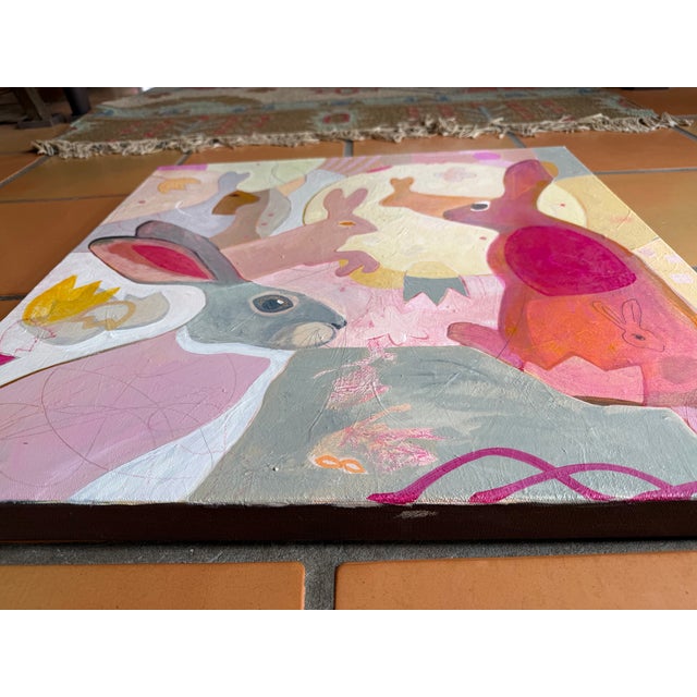 “Fluffle” a Rabbit Painting by LWren Walraven For Sale - Image 9 of 10
