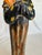 Vintage Asian Female Chinese Tang Dynasty Figurine in Black, Orange and Tan For Sale - Image 9 of 9