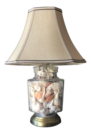 1970s Collected Seashells Nautical Table Lamp