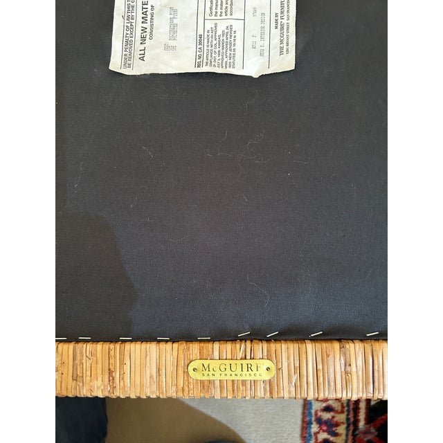 Mid-Century Modern McGuire Umbria Lounge Chair, Ottoman and Throw Pillow For Sale - Image 3 of 9