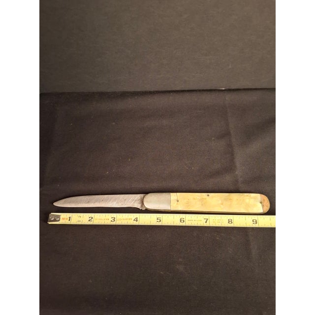 Rare Antique 1920s Judaica Folding Challah Knife Shabbat Kodesh Celluloid Czech For Sale - Image 13 of 17