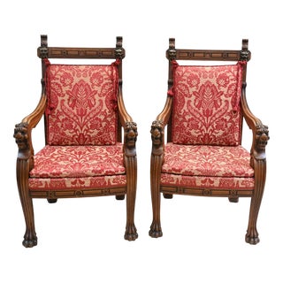 Set of French Chairs in Walnut For Sale