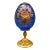 Mid 20th Century Faberge Cobalt Blue Cut Crystal Gold Gilt Rose Flower & Fruit Basket Egg #0681 For Sale