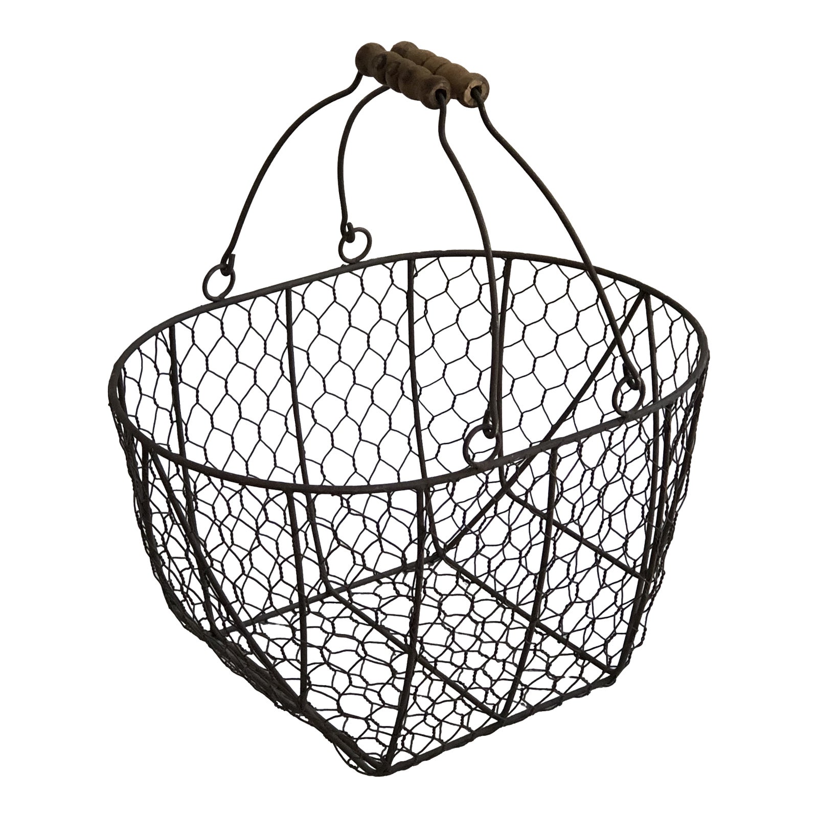 Large Antique Wire Egg Basket Chairish
