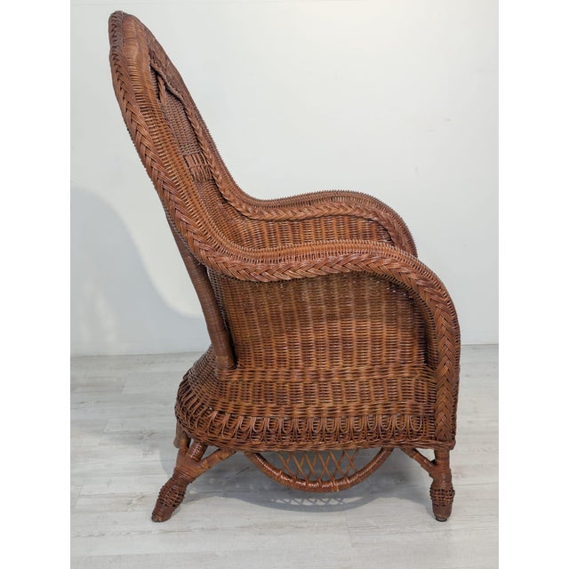 Art Deco Royal/Club Wicker Armchair For Sale - Image 10 of 16