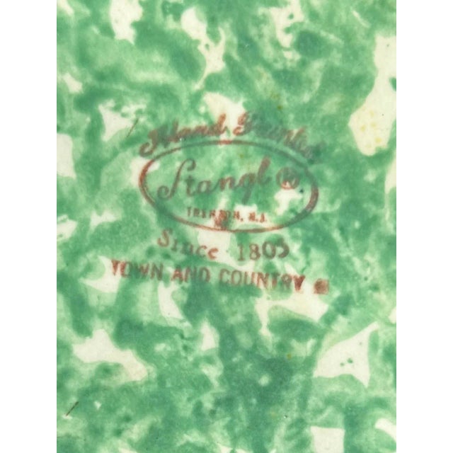 Vintage Stangl Pottery Green & White Spongeware Pitcher, Town & Country Collection, Hand-Painted For Sale - Image 9 of 11