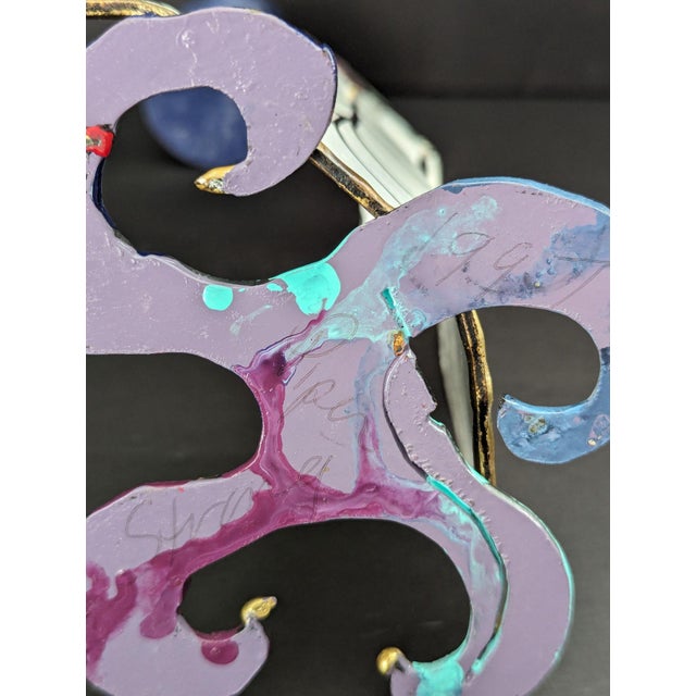 Piper Strong Whimsical Hand Painted Metal Sculptural Man Woman Candle Holders For Sale - Image 10 of 10