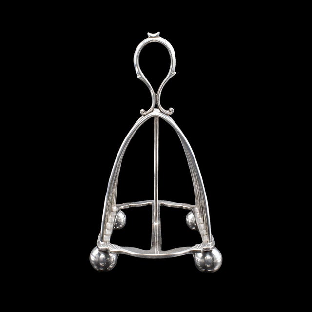 Antique Toast Rack, English, Silver Plated, Breakfast Table Stand, Edwardian For Sale - Image 4 of 10