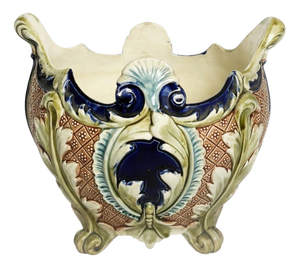 Majolica Ceramic Planter, France, 1800s