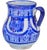 Moroccan Mid 20th Century Blue Moorish-Patterned Ceramic Art Decorative Pitcher For Sale - Image 3 of 8