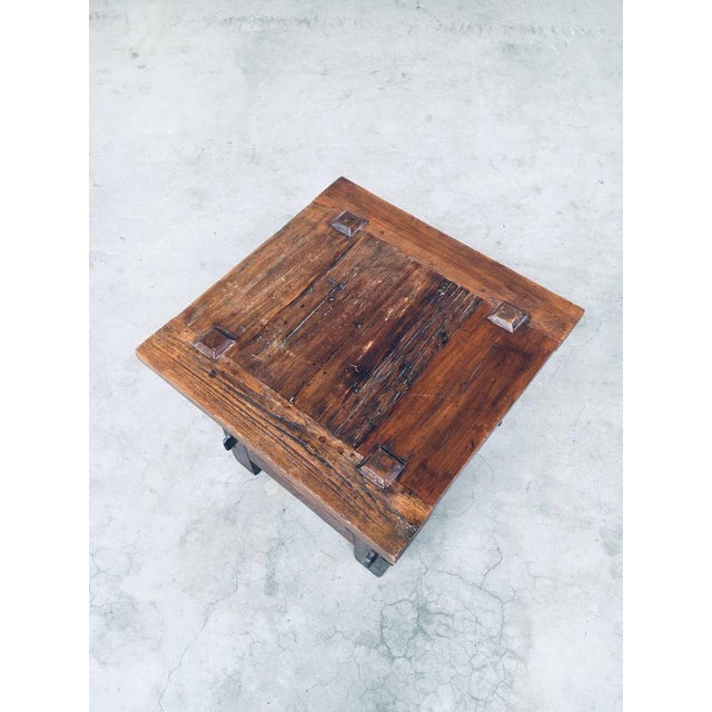 Wabi Sabi Style Oak Side Table, France, 1930s For Sale - Image 4 of 18