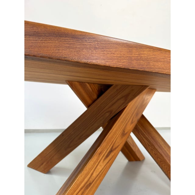 Wood French Early Edition Aban T35C Table in Elm attributed to Pierre Chapo, 1970s For Sale - Image 7 of 18