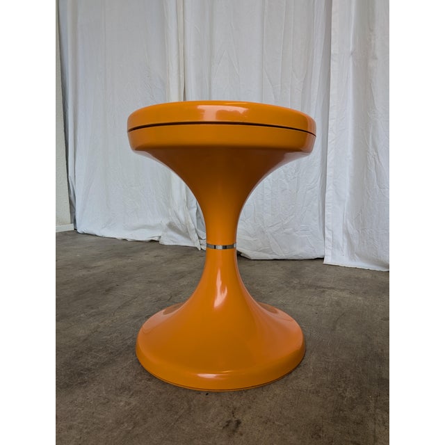 Vintage retro orange stool that resembles a mushroom, originally called Jurcek (in Italian it's porcini). It was designed...