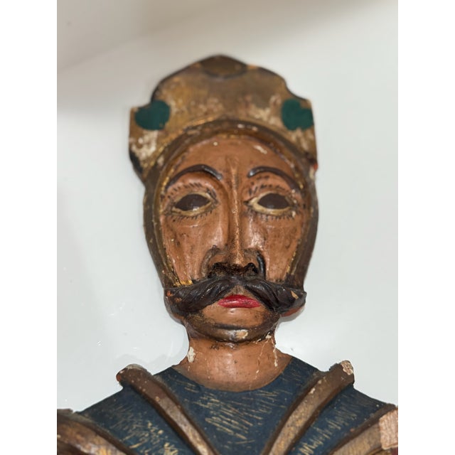 Religious Circa 1900 European Carved Wood Saint-King (Likely St. Ladislaus) For Sale - Image 3 of 7