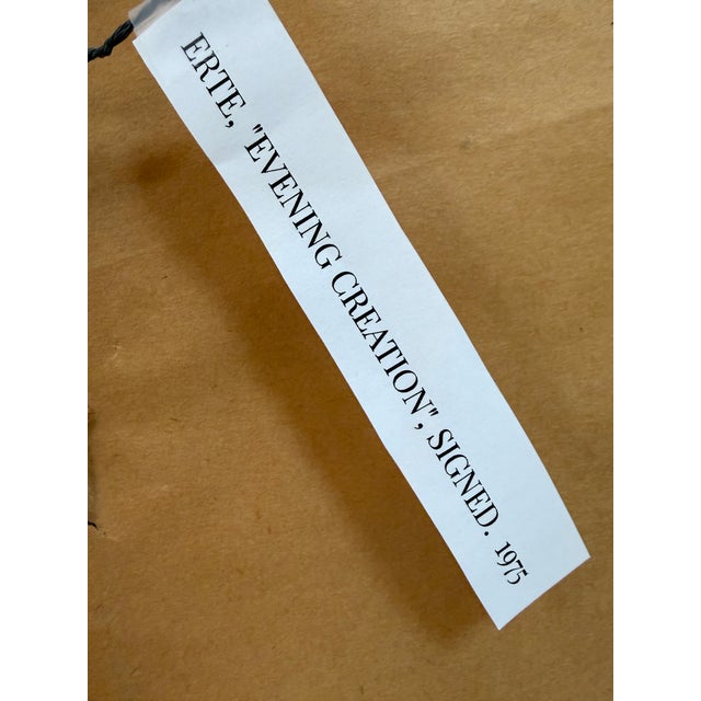 Wood Circa 1975 Erté "Evening Creation" 1Limited Edition 59 of 175 Serigraph, Signed For Sale - Image 7 of 12