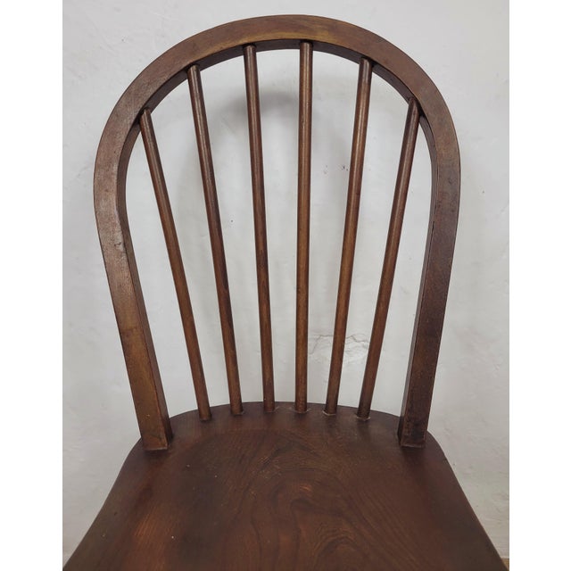 Vintage English Hoop Back Kitchen Chair in Elm and Birch, 1930s For Sale - Image 6 of 18