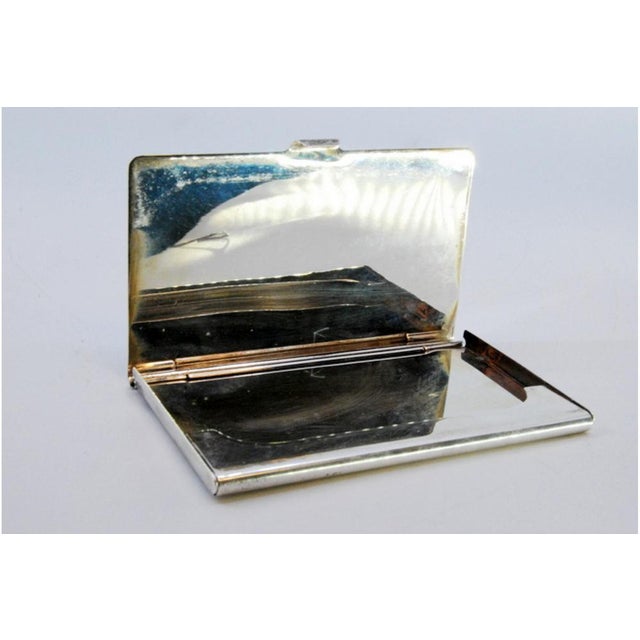 Metal Plain Silver Cardboard Box with Hinged Lid For Sale - Image 7 of 8