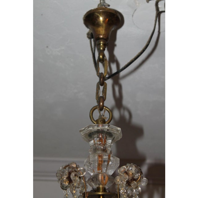 C1880s Early Maison Bagues Authentic All Rock Crystal & Amethyst 6 Light Chandelier -Estate Yves St Laurent For Sale - Image 10 of 11