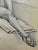 Illustration 1940s Original Signed Graphite Illustration of Seated Woman at the Beach, 11.5 X 10 In. For Sale - Image 3 of 6