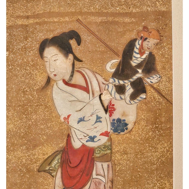 Edo Period Painting of a Beauty, Japan Circa 1820 For Sale - Image 4 of 5