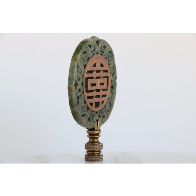 Chinese Chinese Double Happiness Lamp Finial on Bronze Hardware For Sale - Image 3 of 4
