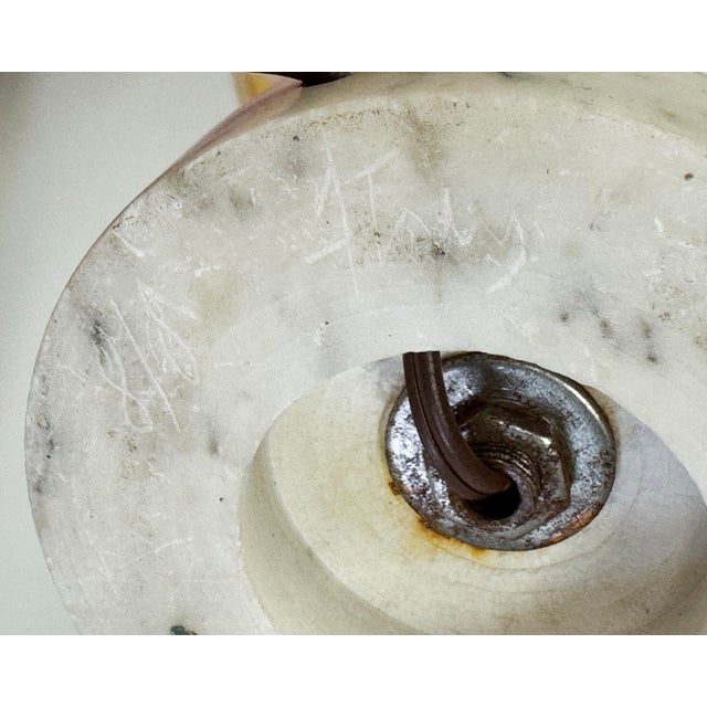 Antique Mid Century Italian Carved Alabaster Urn Table Lamp For Sale - Image 14 of 14