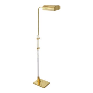 Vintage Brass and Lucite Floor Lamp For Sale