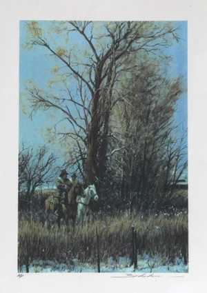 Dan Bodelson, Cold Little Cowboy, Lithograph