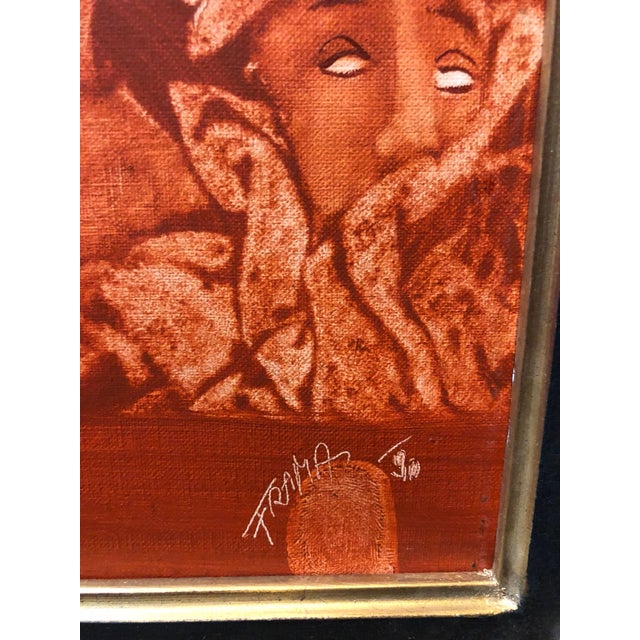 Terra Cotta Heinrich Maryan Frama, Untitled, Nude Surreal Figures Together Slovenian French Oil Painting For Sale - Image 8 of 8