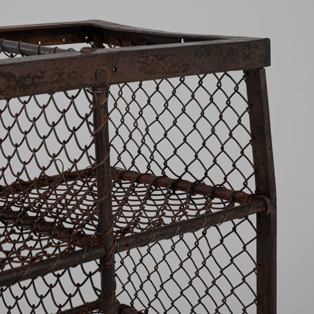 Mid 20th Century French Metal Shelf On Wooden Base For Sale - Image 13 of 18