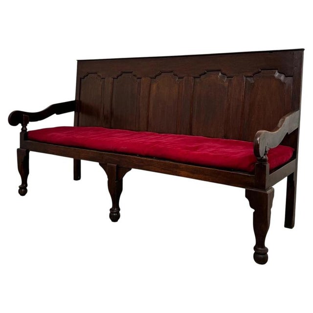 18th Century English Carved Oak Settle with Upholstered Seat For Sale - Image 4 of 16