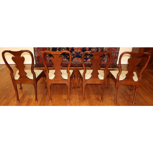 1980s Set of 6 Kindel Queen Anne Style Mahogany Dining Chairs For Sale - Image 17 of 18