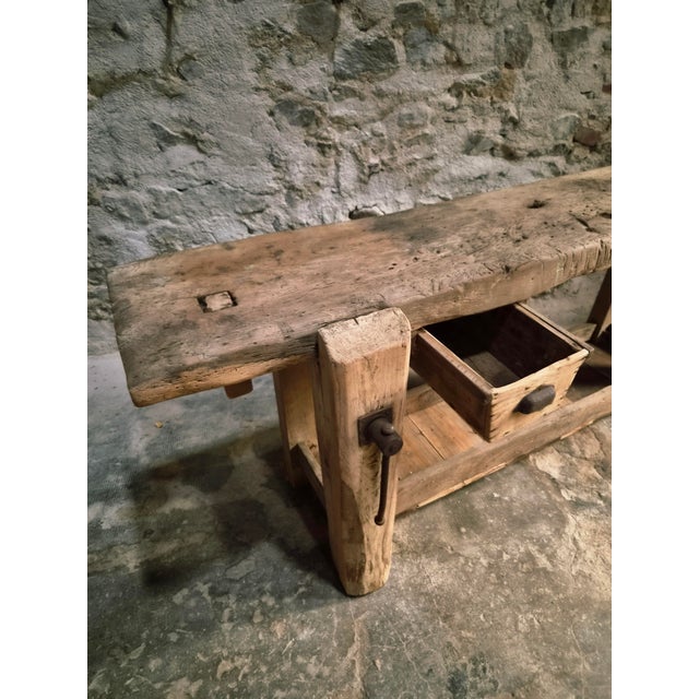 Antique 19th Century Rustic French Oak Workbench For Sale - Image 4 of 18