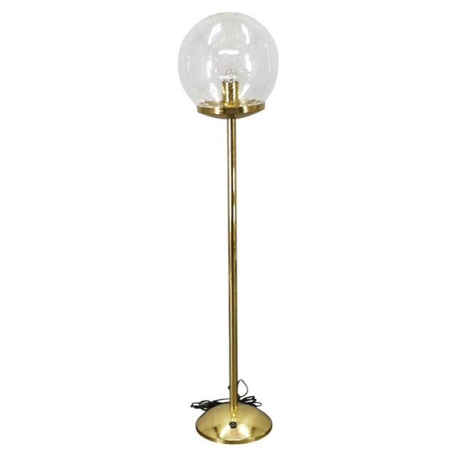 Bubble Glass and Brass Floor Lamp from Kamenicky Senov, 1970s For Sale - Image 11 of 11