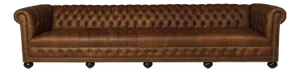 Long Leather Chesterfield Sofa