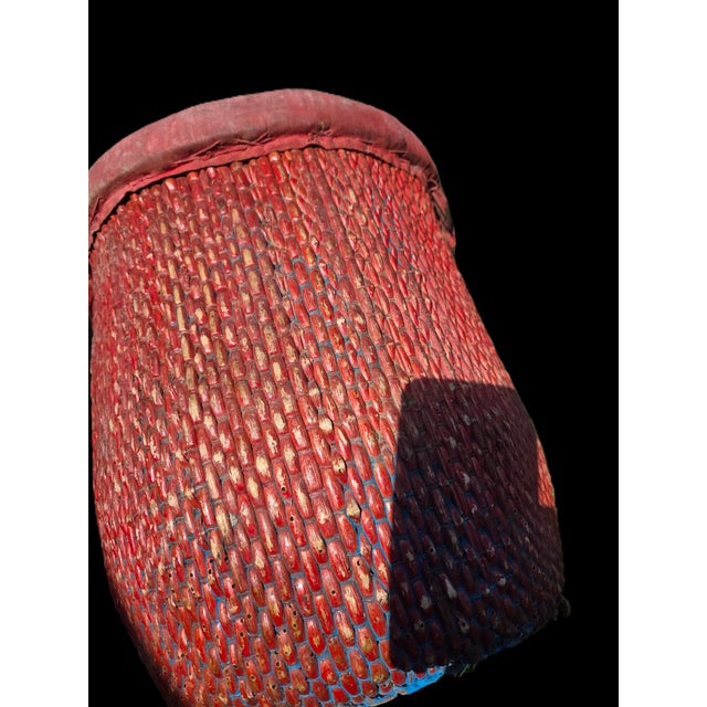 Late 19th Century Late Qing Dynasty Hand Painted/Woven Chinese Fishers Basket For Sale - Image 5 of 18