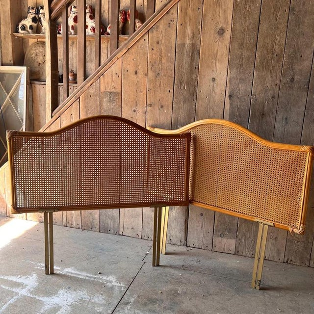 Single Bed Headboards in Cane and Bamboo, Set of 2 For Sale - Image 10 of 12