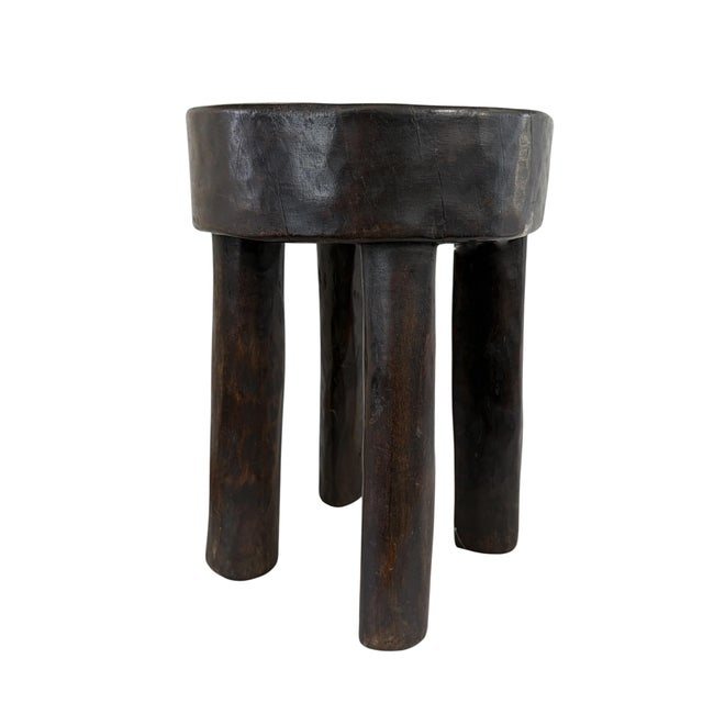 African African Vintage Wood Milk Stool Hehe Gogo People Tanzania 14.25 " H For Sale - Image 3 of 10