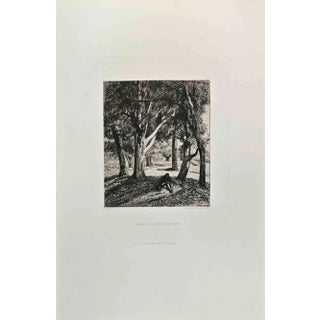 Théophile Chauvel, Carrefour des Gorges d'Apremont, Etching, 1870s For Sale