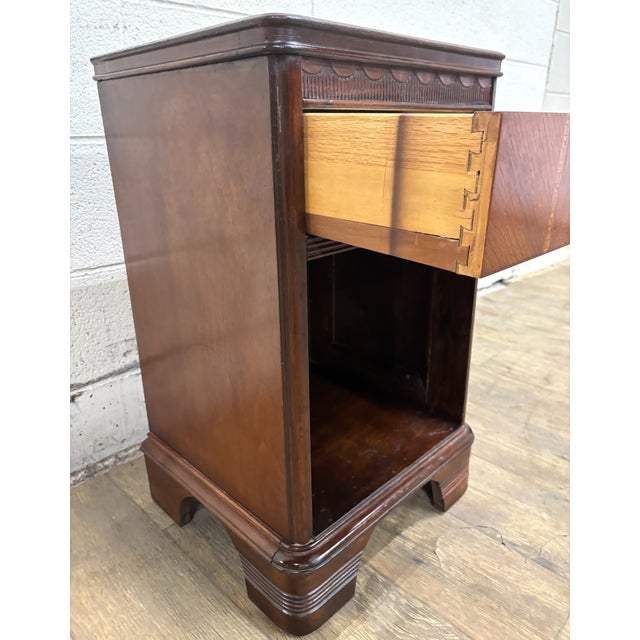 Vintage Art Deco Inlaid Nightstand Side Table End Table For Sale - Image 10 of 12